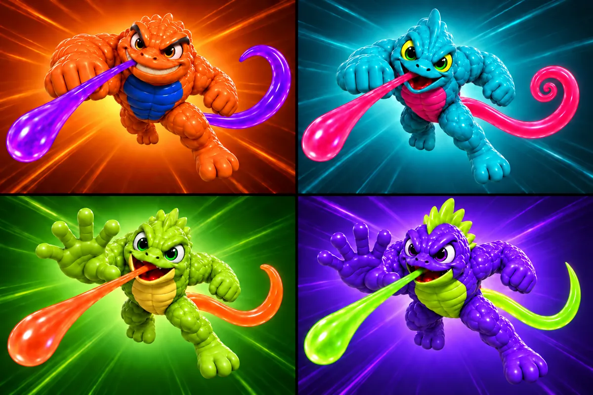 Gecko Attack key visual with the four heroes